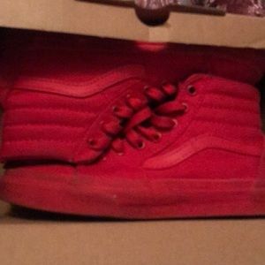 Hi top red vans